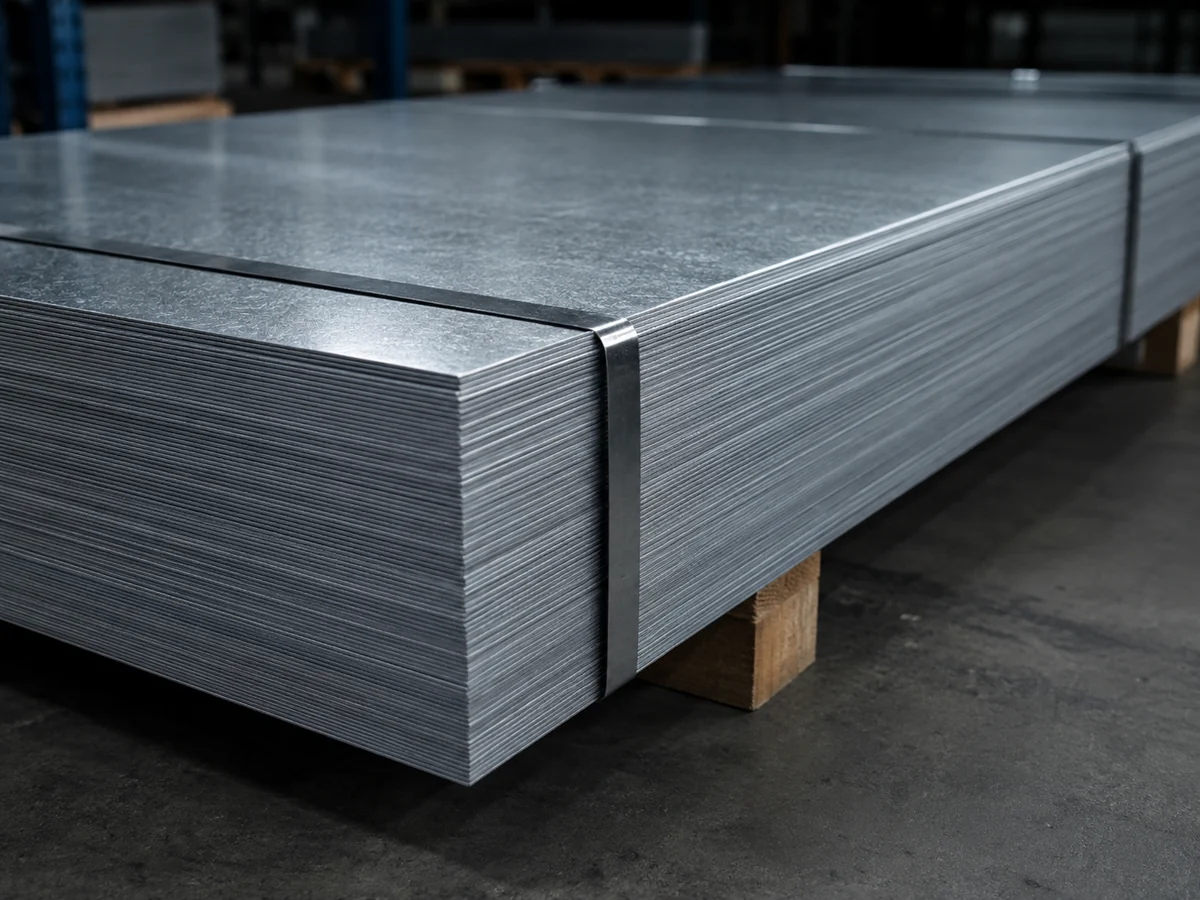 Оцинкованный лист с характерным узором кристаллизации цинка